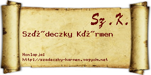 Szádeczky Kármen névjegykártya